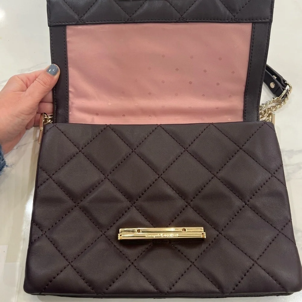 Kate Spade Emerson Place Lenia Deep Plum Shoulder Bag 10 X 8